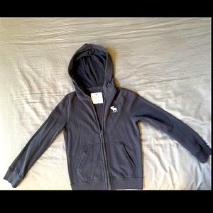 Kids Abercrombie & Fitch Lightweight Zip up Hoodie Black Sz 7/8 New Without Tag!